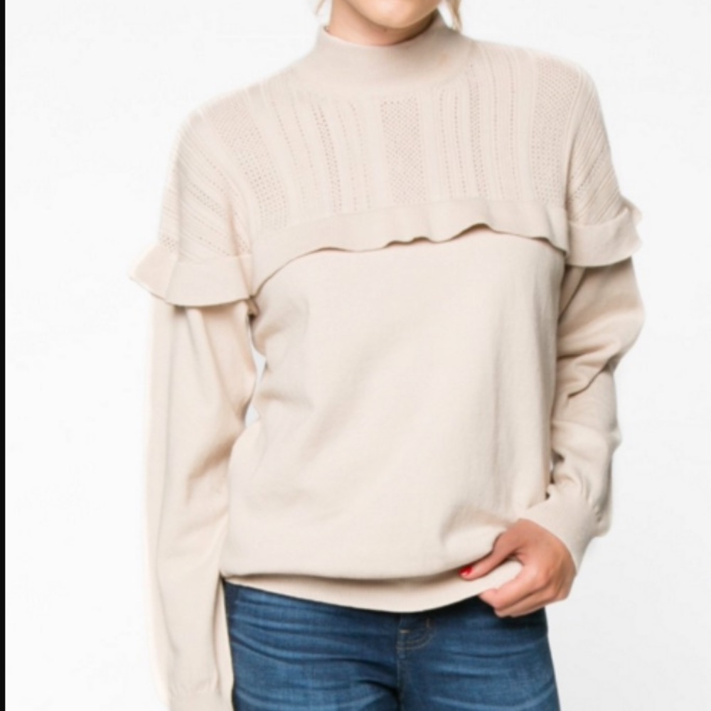 Everly Cream Cowl Neck Sweater - Picture 4 of 7